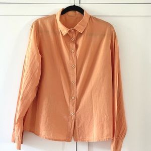 CP Shades Orange SHiRt Long Sleeve 100% Cotton Shirt, size L